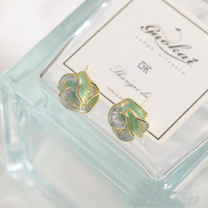 Elegant  Blue Camellia Earrings