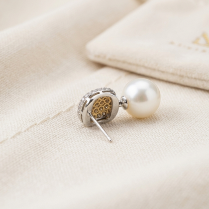 Pavé Zircon Pearl Drop Earrings