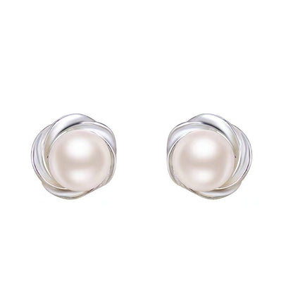 Elegant Pearl Earrings – S999 Silver Studs