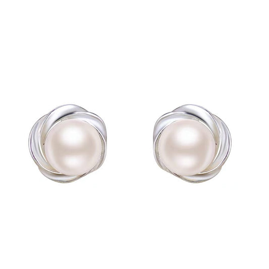 Elegant Pearl Earrings – S999 Silver Studs