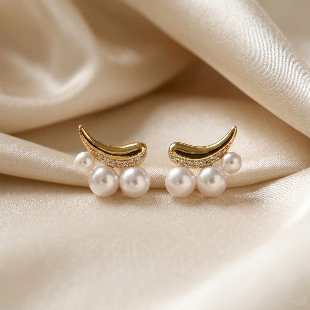 Pearl Crescent Studs