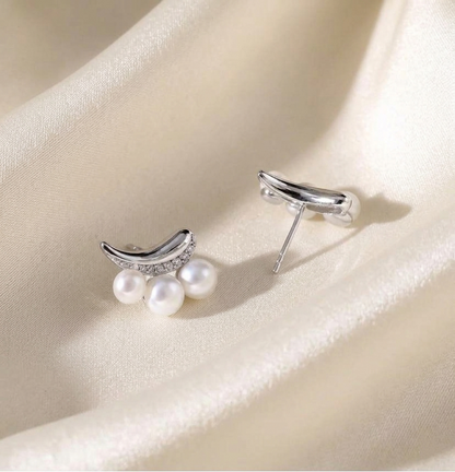 Pearl Crescent Studs