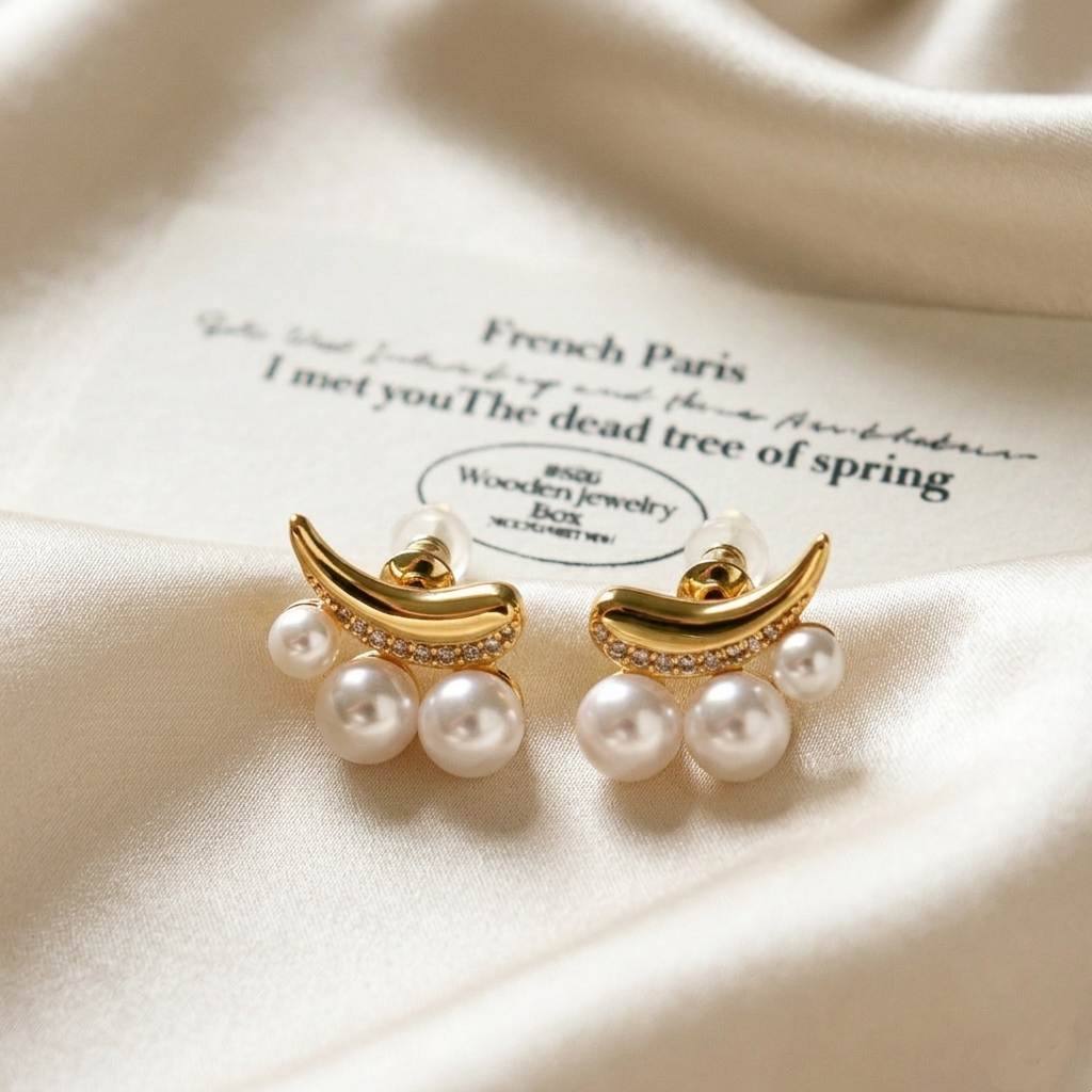Pearl Crescent Studs
