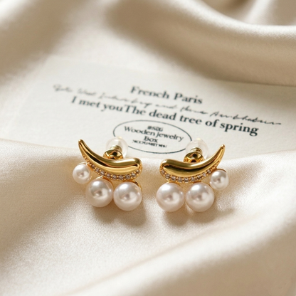 Pearl Crescent Studs