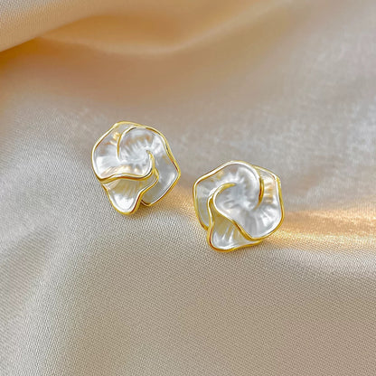 Elegant White Camellia Earrings